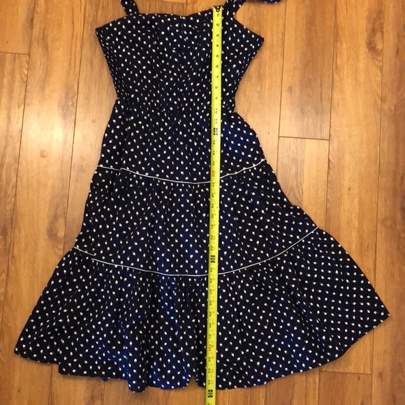 CRANSTON PRINT WORKS Blue & White Fit And Flare Leaf Print Dress - Picture 13 of 13